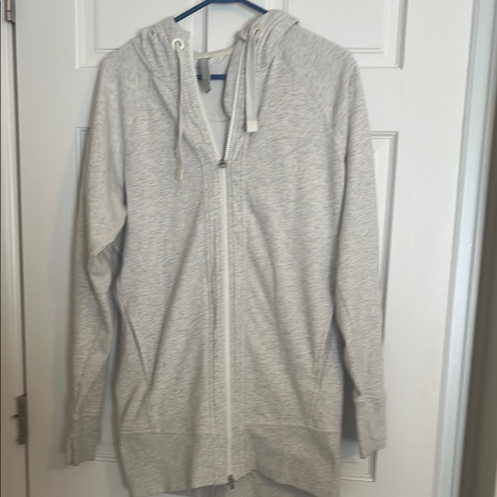 Athleta long Gray Zip-Up Hoodie